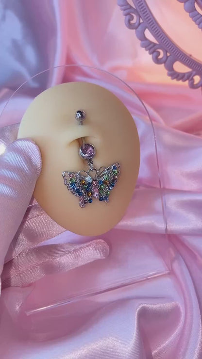 Diamond Butterfly Bauchnabelpiercing